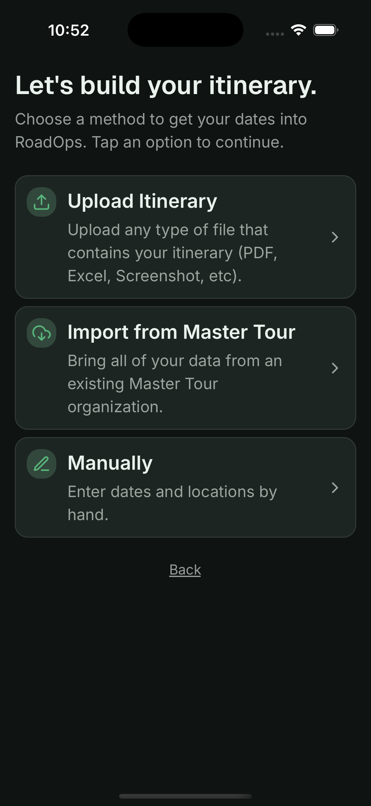 Creating a schedule in RoadOps