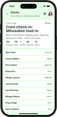 RoadOps notification detail