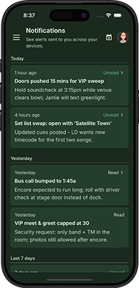 RoadOps notifications received