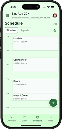 RoadOps schedule view