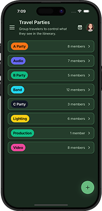 RoadOps travel parties